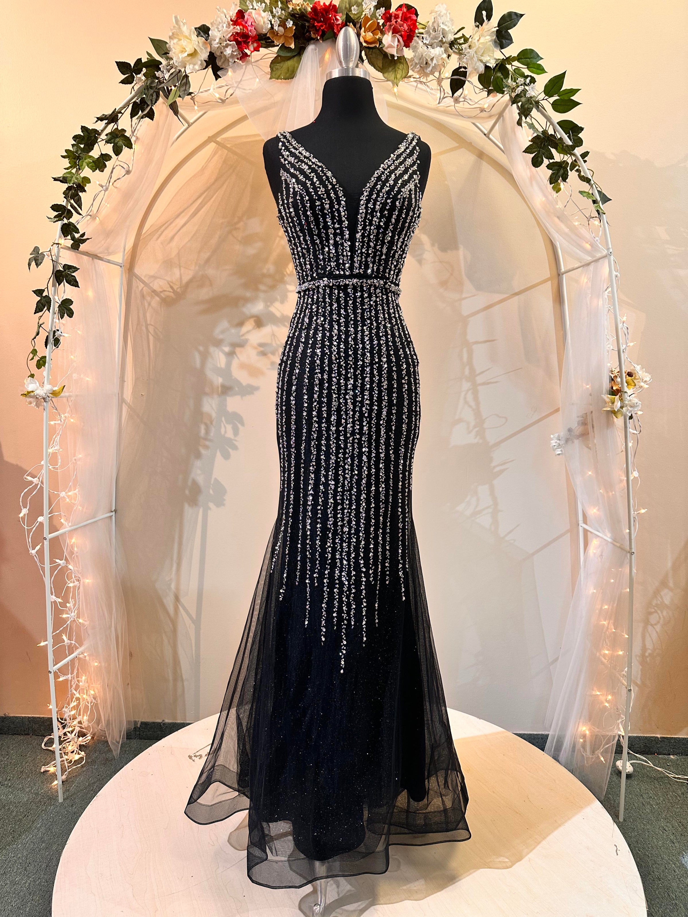 formal dresses colorado springs co Strapless Long Prom Ball Gown with Sheer Corset Smoky Blue / 4 main image 1